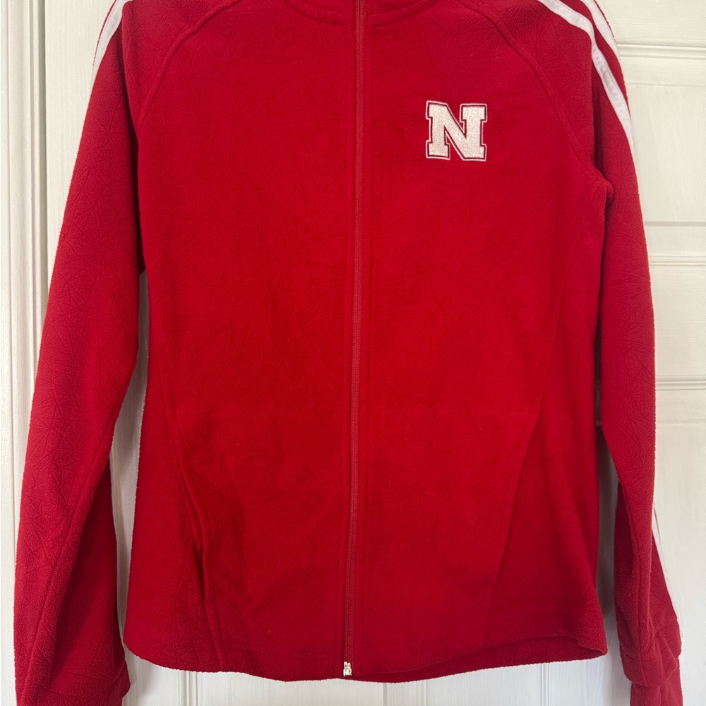 Adidas Nebraska Red Fleece Jacket